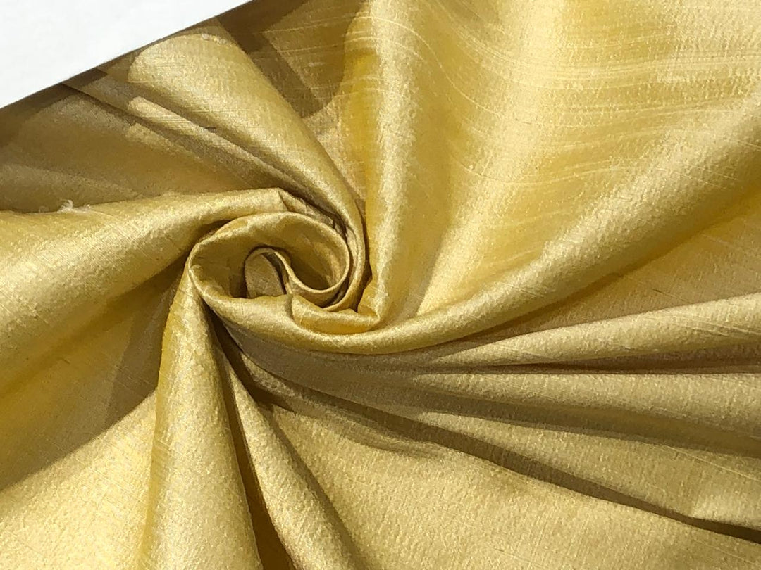 PURE SILK DUPION FABRIC GOLDEN YELLOW color 54" wide WITH SLUBS*M –  Puresilks.us