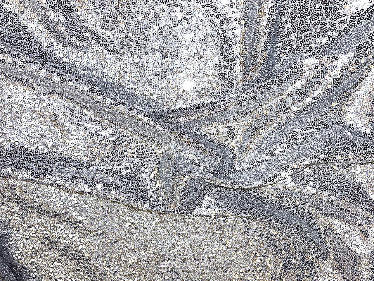 Net Fabric with sequin silver  58'' wide [18600]