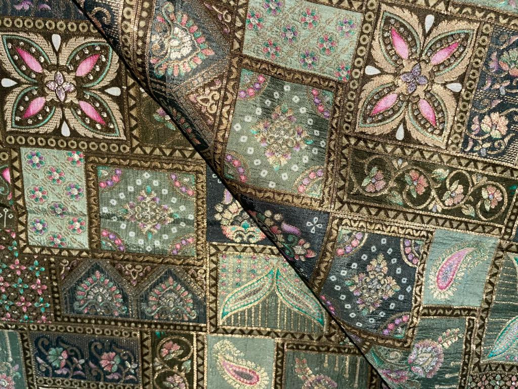 Silk Brocade fabric multi color 44" wide BRO902[6]