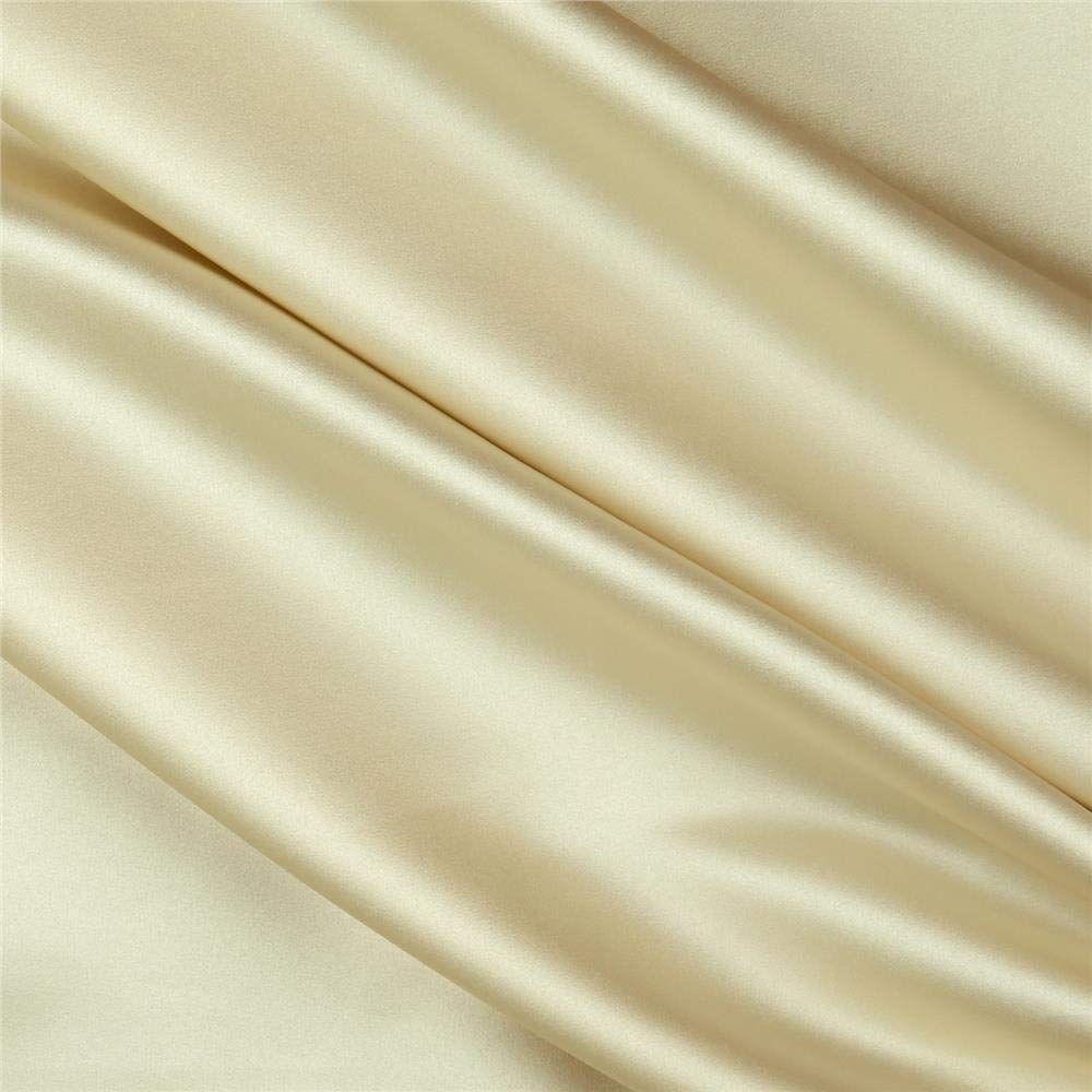 100% SILK DUTCHESS SATIN 48 momme light  ivory tusk  54" wide [18375]