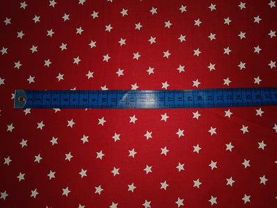 100% Cotton  Twill fabric red with ivory star motif color 58" wide