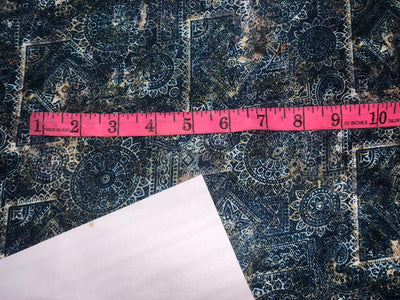 Silk Brocade fabric  TEAL ABSTRACT  Jacquard with subtle sequence 54" wide BRO942[4] option of buying a matching solid too .