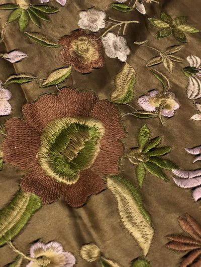 100% pure silk 45 momme EMBROIDERED dutchess satin 54&quot; wide [8930]