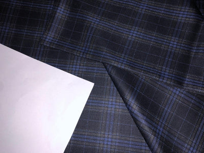 British Tweed Premium Suiting plaids Fabric 58" wide black, blue and grey[16968]
