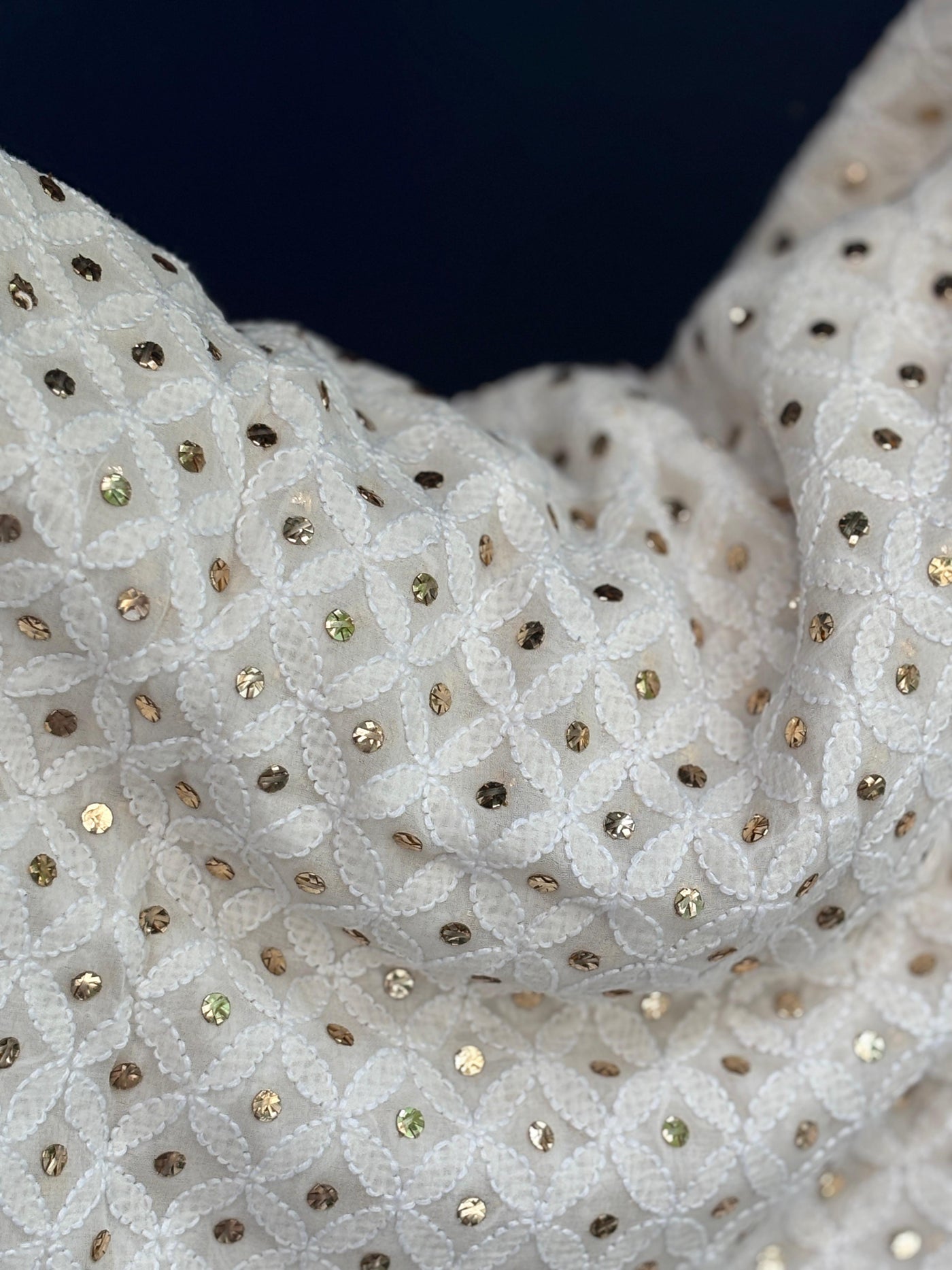 Indian Mukesh Embroidery, 44" wide and 3 yards long.[17689]