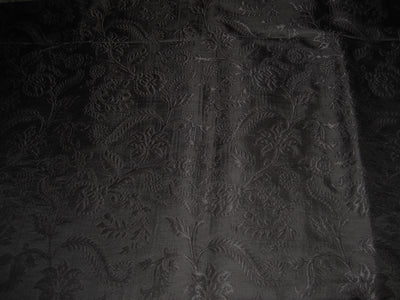 Pure Heavy Silk Brocade Fabric Jet Black colour 36'' bro153[4]
