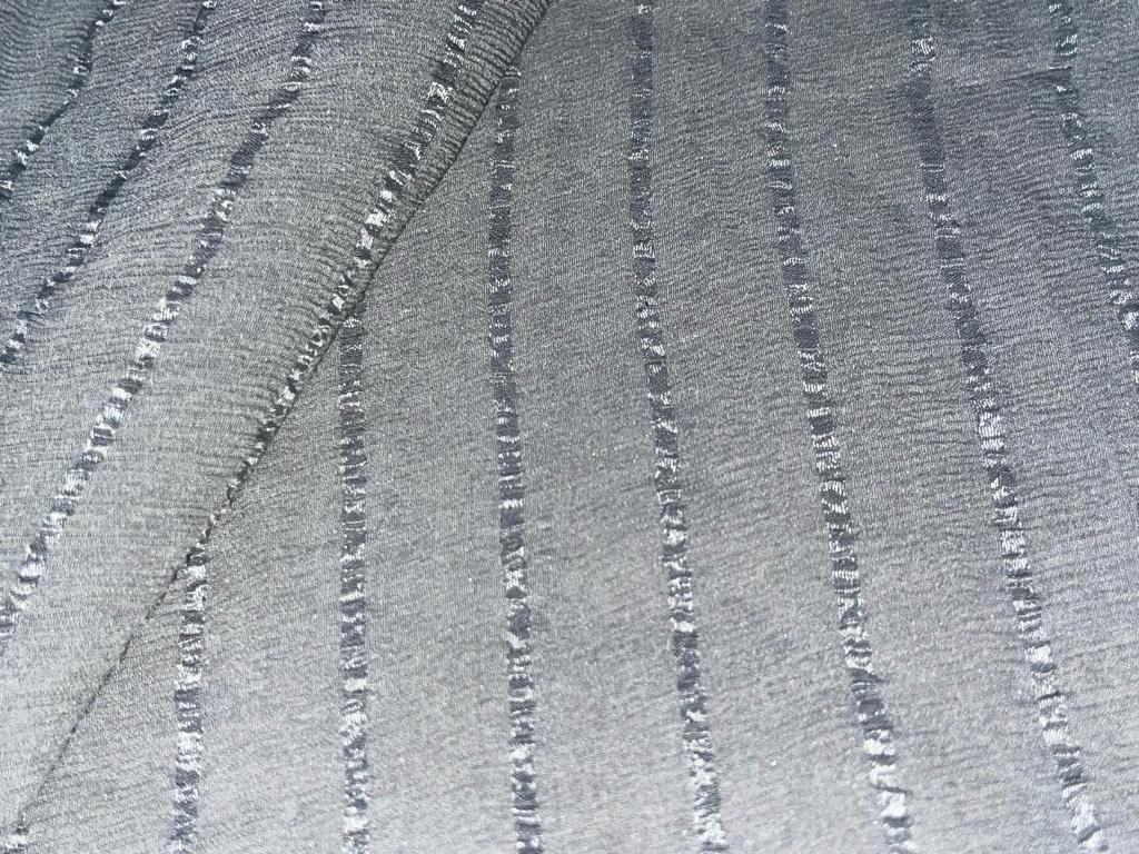 Silk Chiffon grey with Satin stripes Fabric available in [grey/ ivory [only in 2 lengths 1 yard and 0.80 yards/ black/ green]