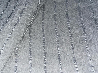 Silk Chiffon grey with Satin stripes Fabric available in [grey/ ivory [only in 2 lengths 1 yard and 0.80 yards/ black/ green]