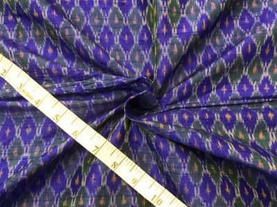100% pure silk dupion ikat fabric INK BLUE color 44" wide available in 2 combinations[18475/76]