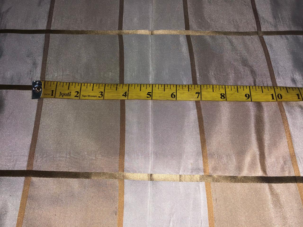 100% silk TAFETTA SHADES OF SAGE GREEN AND OLIVE X GOLD  Plaids TAFNEWC17