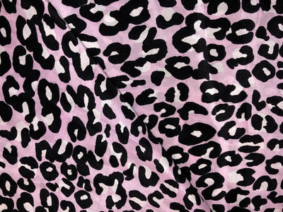 100% Pure Silk Satin 80 grams lilac  with tiger print 54"Wide Fabric [18288]