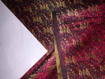 Brocade paisley jacquard fabric 44" wide BRO894 available in Three colors purple/red/sea green and pink x red