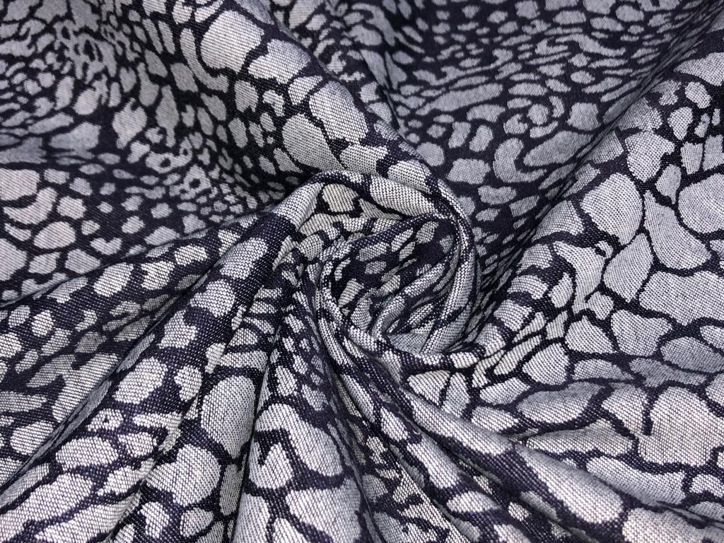 100% Cotton Denim Fabric 58" wide available in 2 different abstract designs black / cream and black / grey [15599/16600]