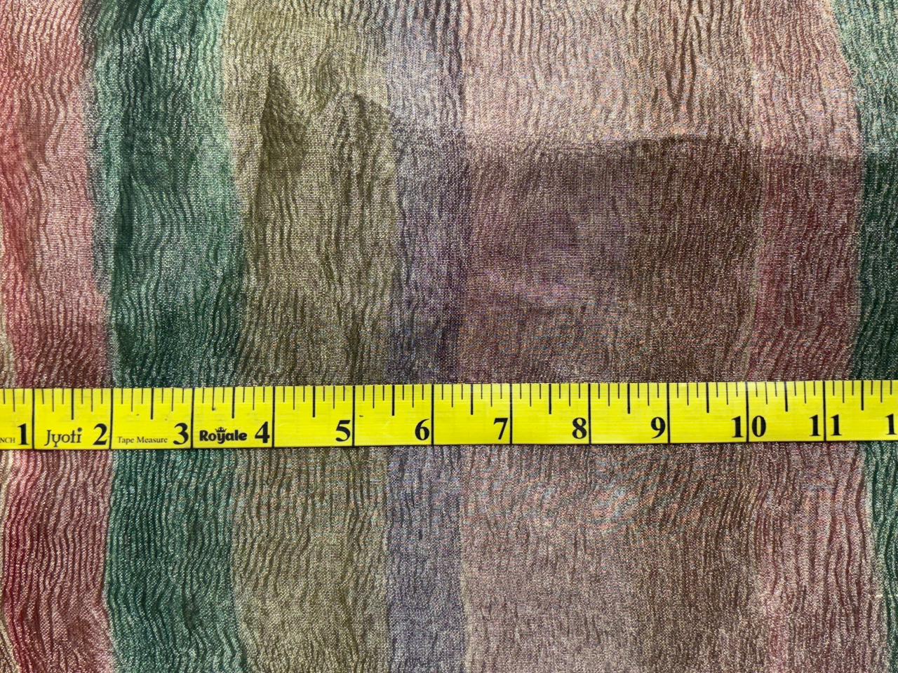 Tissue Crushed  gold with color stripes of multi color  [18282]