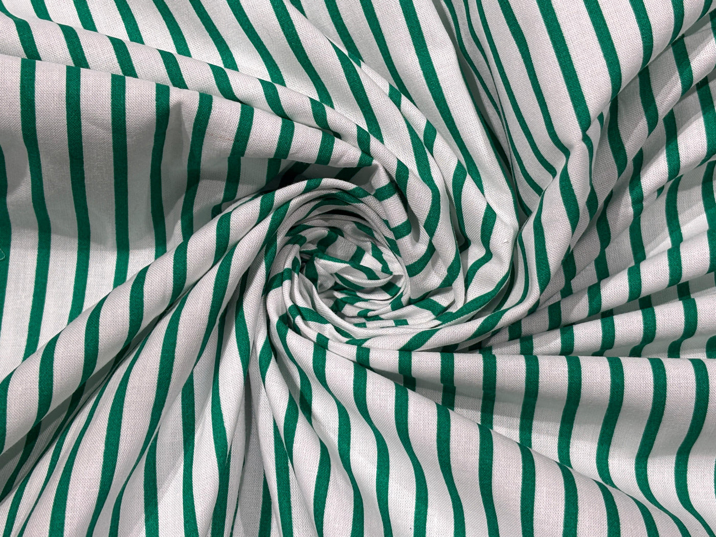 100% Cotton Poplin 58" wide green and white  stripes  [17795]