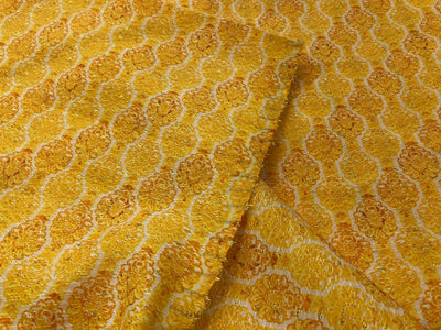 Silk Brocade fabric floral motifs available in 2 colors yellow and green 58" wide BRO1094[1/2]