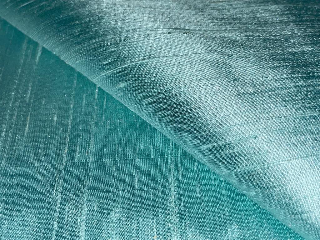 100% PURE SILK DUPIONI FABRIC OCCEAN BLUE color 54" wide WITH SLUBS MM122[1]