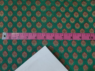 Silk Brocade fabric Semi Sheer Metallic Gold,Red & Green BRO237[5]