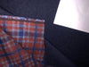 100% Cotton Denim Fabric 58" wide REVERSABLE available in 2 colors red and blue plaids with a solid denim blue reverse AND a blue purple plaid with a solid blue reverse with a [15747/48]