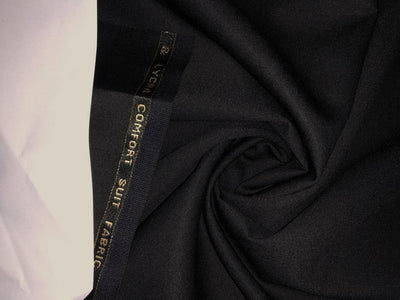 Suiting comfort Wool and Lycra 58" wide JET BLACK COLOR  [15673]