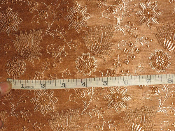 Silk Brocade fabric Golden Brown 44" wide BRO160[3]