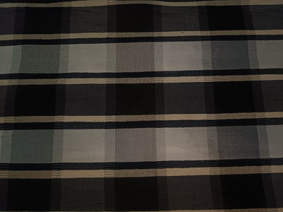 Silk Dupioni Fabric Plaids black grey and white color 54" wide DUPC99[1]