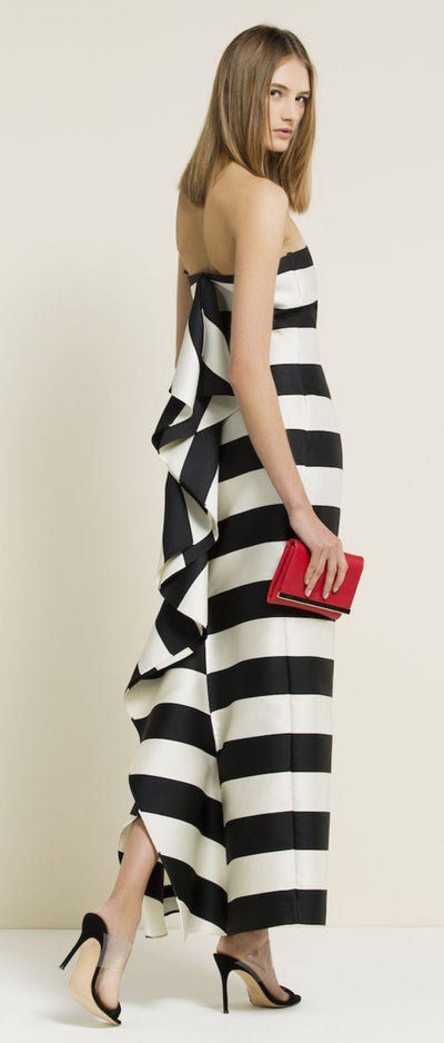 Linen  Cotton fabric black and white stripes 58" wide[17767]