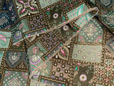 Silk Brocade fabric multi color 44" wide BRO902[6]