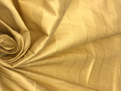 100% Pure Silk dupion  self color lemon stripe 54" DUPS74