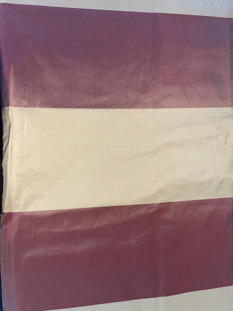 Silk taffeta large stripes salmon beige 54" wide TAFS38[1]