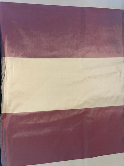 Silk taffeta large stripes salmon beige 54" wide TAFS38[1]
