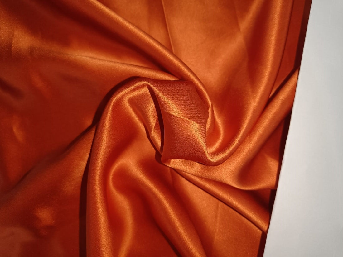 100% Silk Satin fabric 44" wide  ORANGE 150 gms [40 momme]