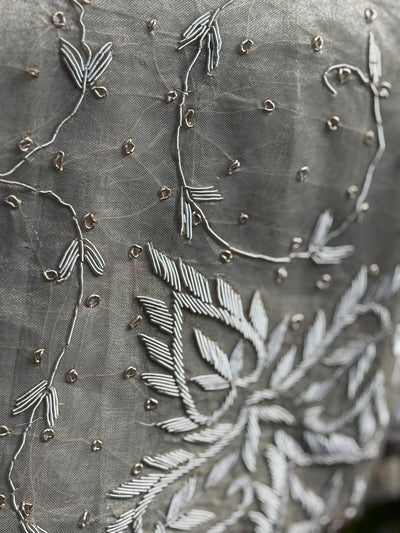 Table  Cover in gold tissue square 37 inch x 37 inch full zardozi embroidered gold [17688]