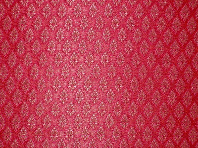 SILK BROCADE FABRIC Watermelon Pink color 44" wide BRO167[1]
