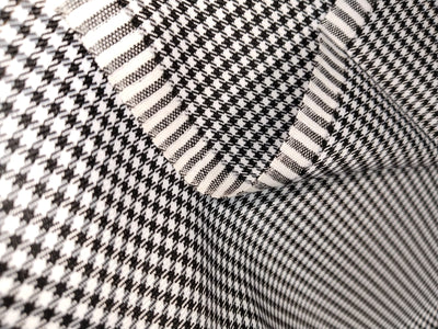 SUITING PLAIDS POLYESTER VISCOSE 58" available in 2 colors tan/black and black/white