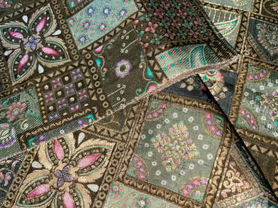 Silk Brocade fabric multi color 44" wide BRO902[6]