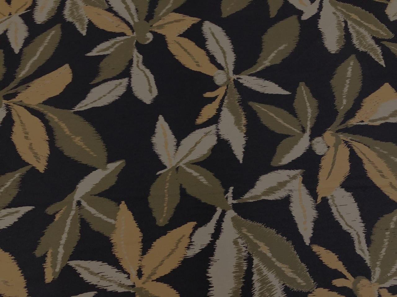 Linen Print floral biscuit ,green and navy print colors [18694]