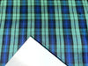 SILK DUPIONI FABRIC GREEN,BLUE X BLACK COLOR PLAIDS 54" wide DUPC79