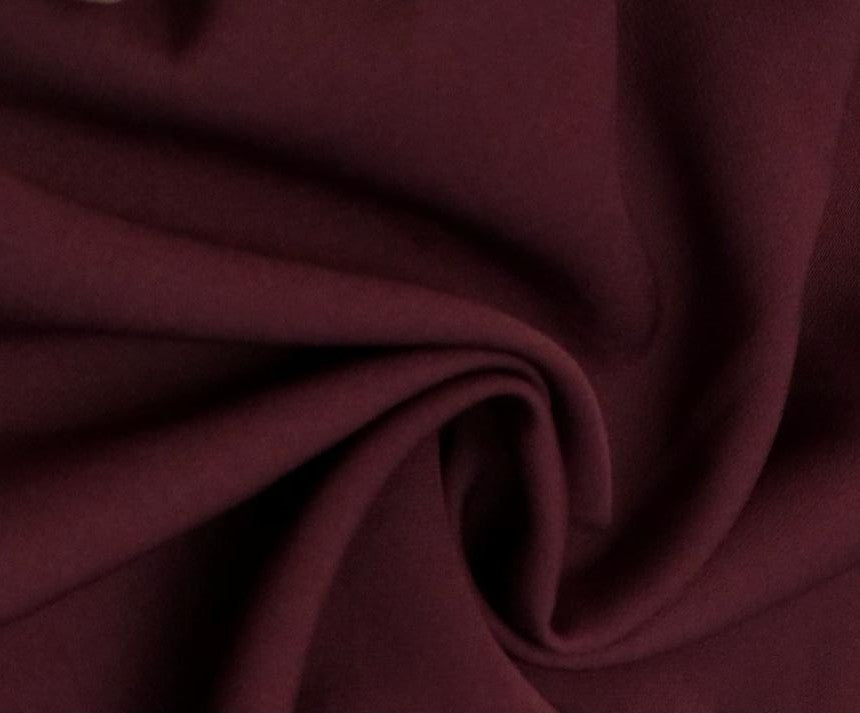 Scuba Crepe Stretch Jersey Knit Dress fabric oxblood color roll  58" wide [18643]