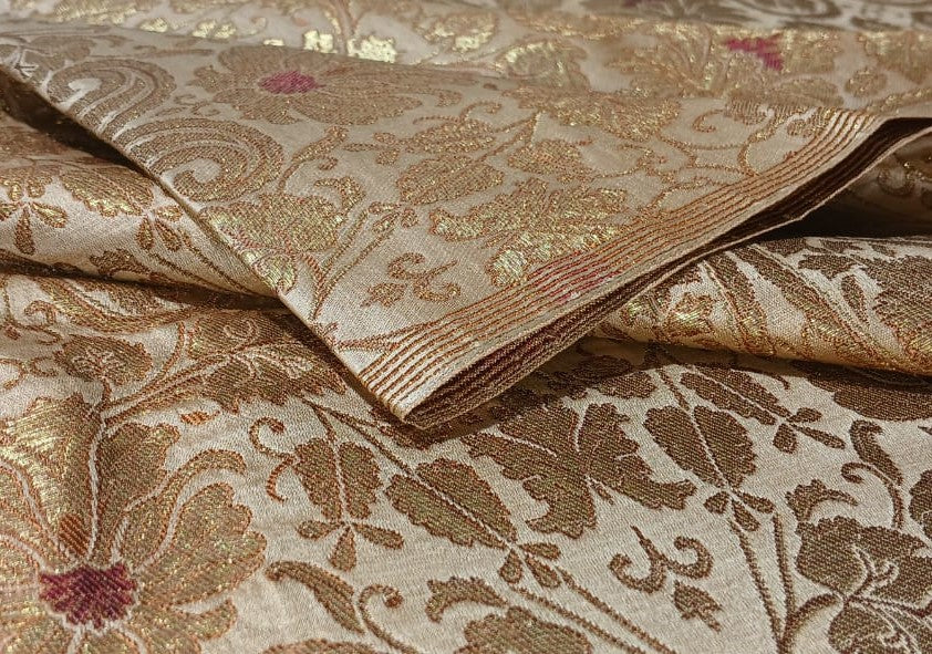 Brocade Heavy KING KHAB Fabric Gold x metallic gold paisley