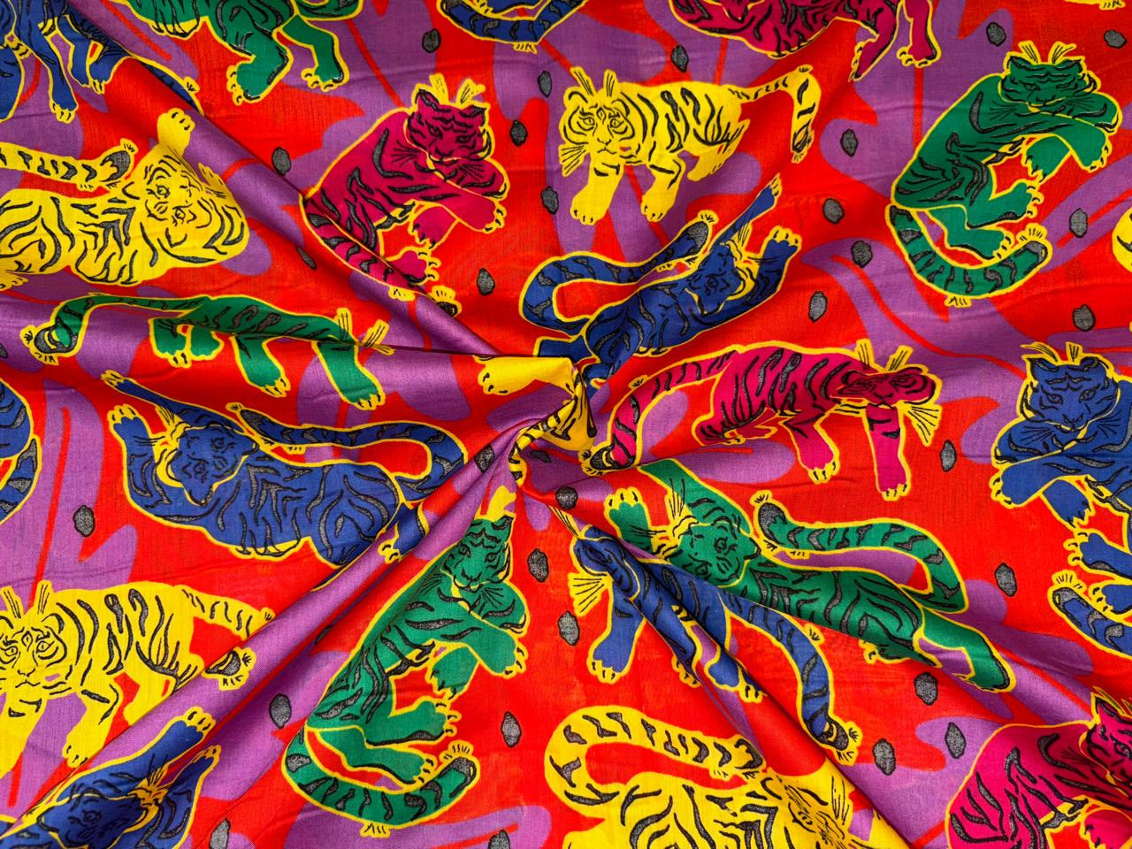 Cotton Swiss voile 44&quot; print for beachwear [18525]