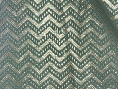 Chanderi silk fabric geometric PRINT green 44" wide [13060]
