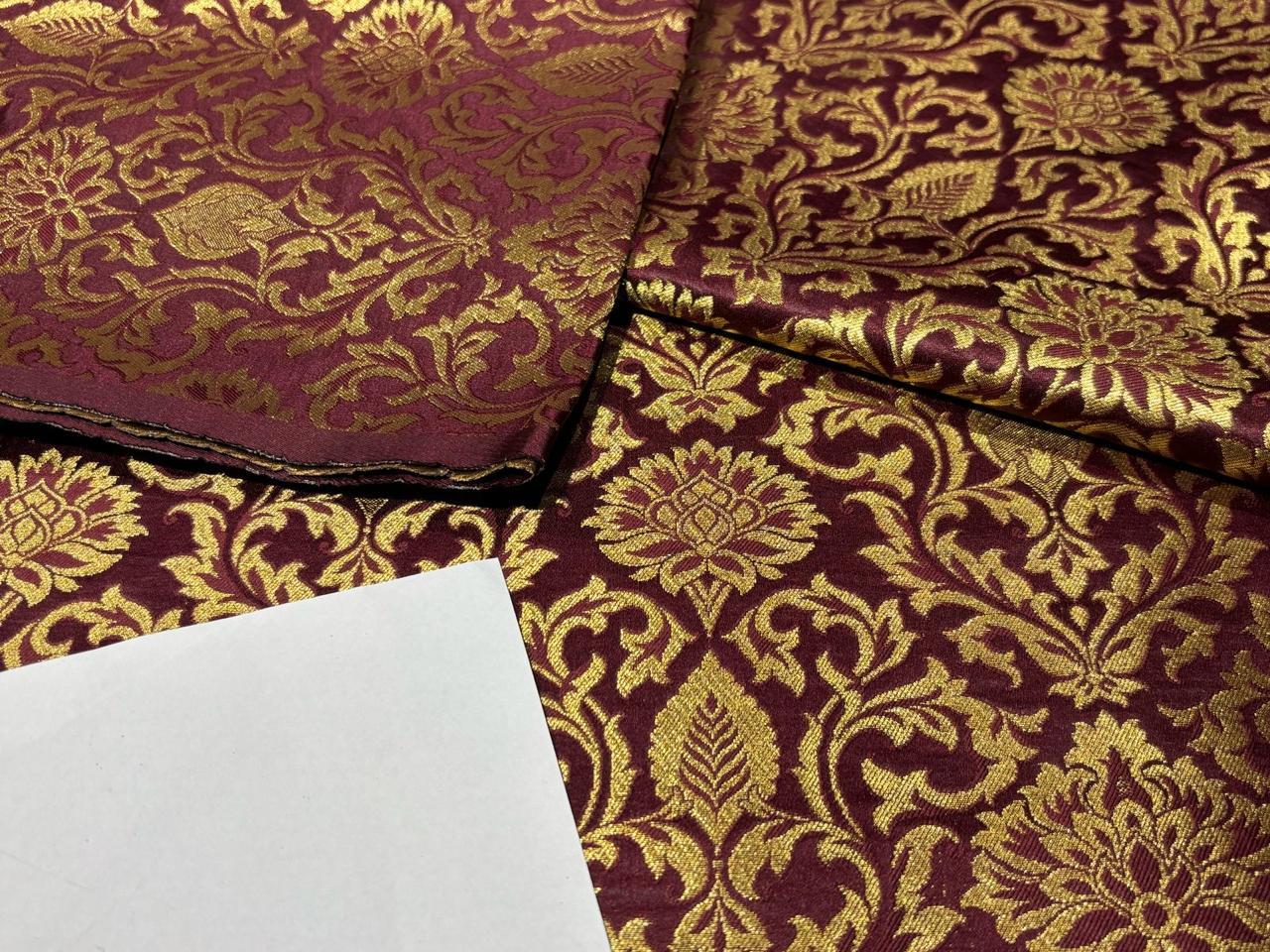 Brocade fabric available in 4 colors 44" WIDE  burgandy/royal blue/ rouge pink and green BRO827A