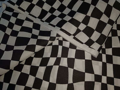100% Cotton Twill fabric Black and White Plaids 58" wide