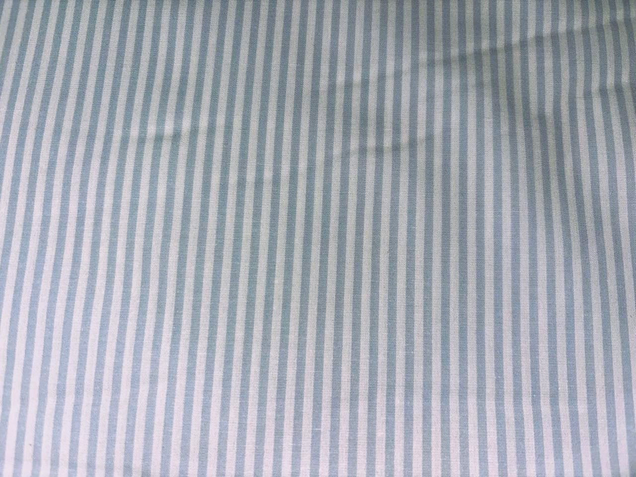 100% Cotton POPLIN STRIPES 4MM blue and white  58" wide [17196]