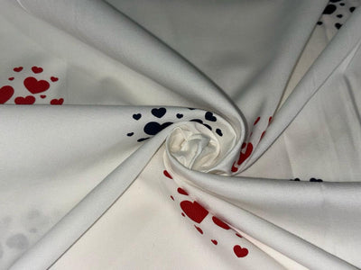 100% Cotton Twill fabric with Love hearts red and black 58" wide [17209]