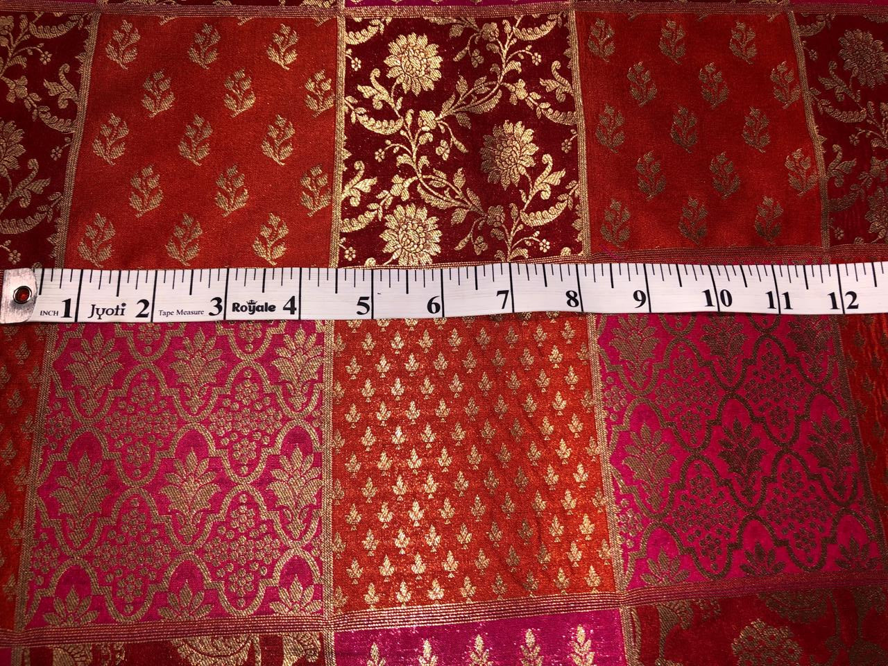 Silk Brocade fabric multi colors of  jacquard BRO1071 available in 8 different color combinations[BRO1071[]