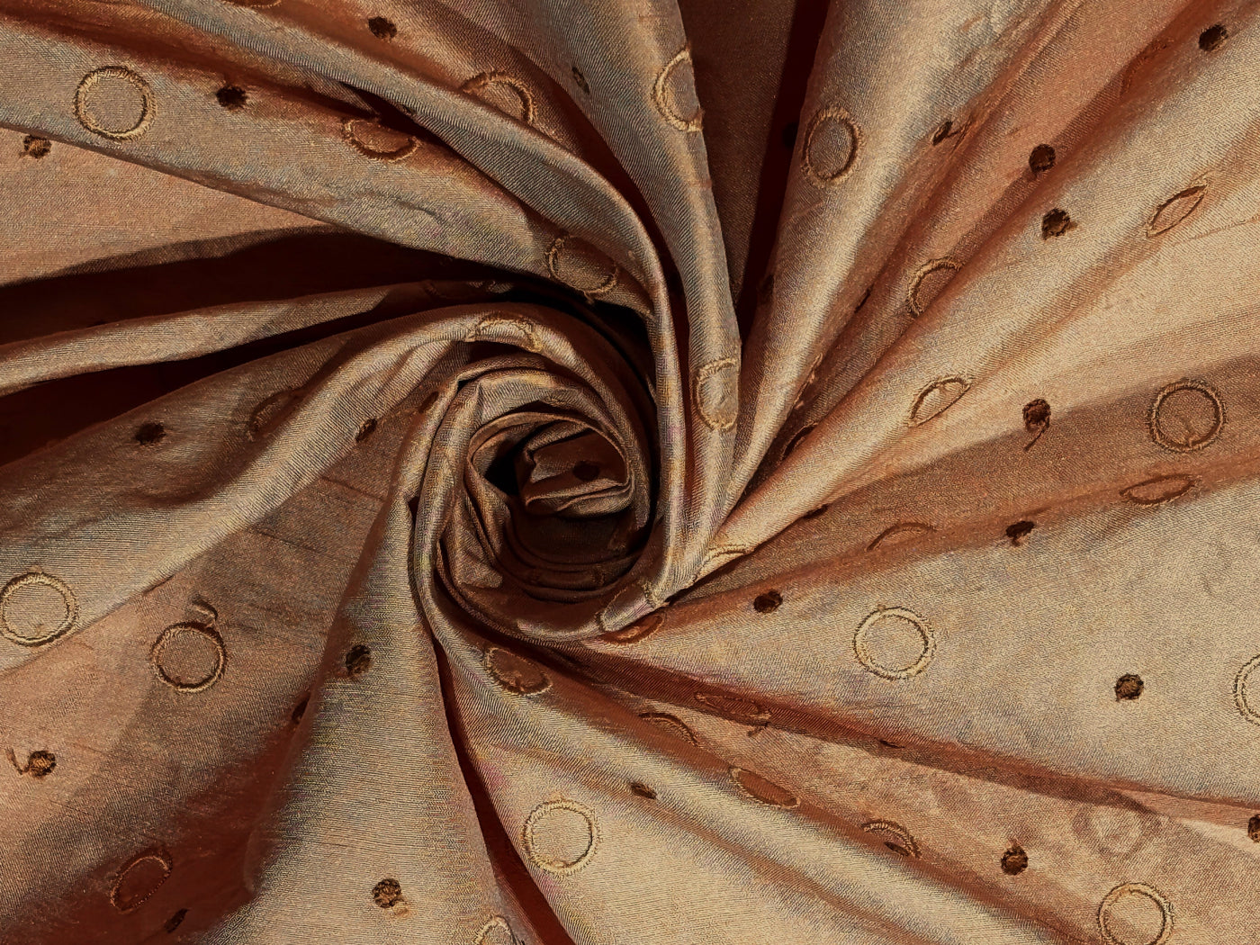 100% Silk dupioni silk  golden peach  embroidery 54" wide DUPE69[2]