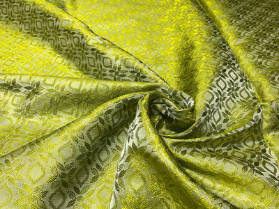 Silk Brocade fabric 44" self geometric  jacquard available in 4 colors pink ,olive , white ivory and lilac BRO1051