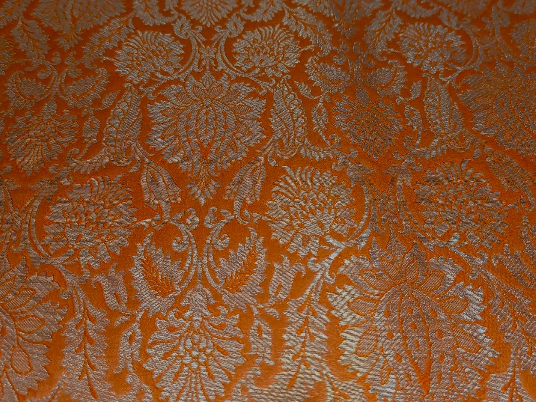 Brocade jacquard fabric 44" wide BRO832 available in 5 colors mango,orange,biscuit beige,pink and dusty orange
